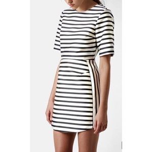 Topshop NWOT black and cream stripe mini dress